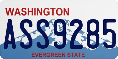 WA license plate ASS9285