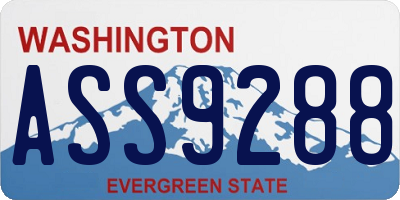 WA license plate ASS9288