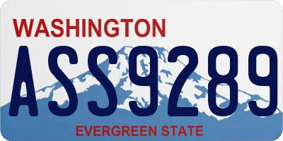 WA license plate ASS9289