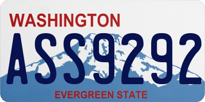 WA license plate ASS9292
