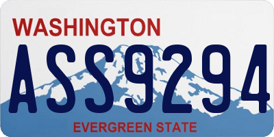 WA license plate ASS9294