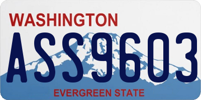 WA license plate ASS9603