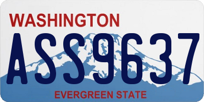 WA license plate ASS9637