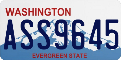 WA license plate ASS9645