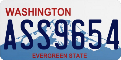 WA license plate ASS9654