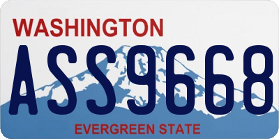 WA license plate ASS9668