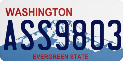 WA license plate ASS9803