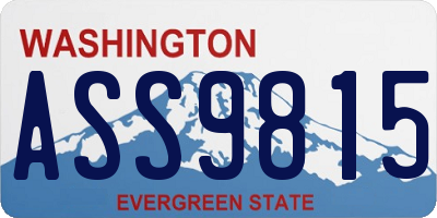 WA license plate ASS9815