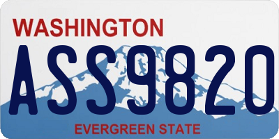 WA license plate ASS9820