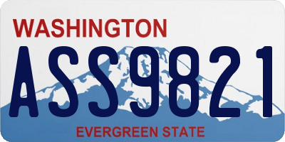 WA license plate ASS9821