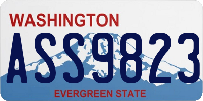 WA license plate ASS9823