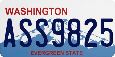 WA license plate ASS9825