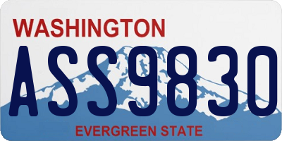 WA license plate ASS9830