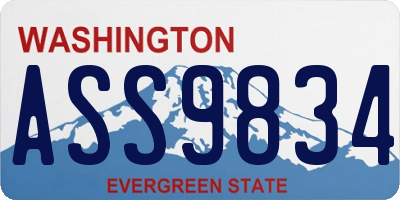 WA license plate ASS9834