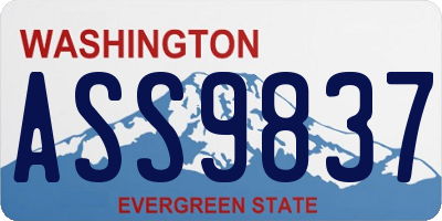 WA license plate ASS9837