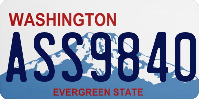 WA license plate ASS9840