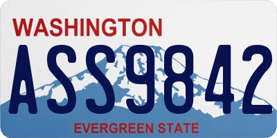 WA license plate ASS9842