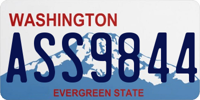 WA license plate ASS9844