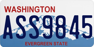 WA license plate ASS9845