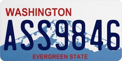 WA license plate ASS9846