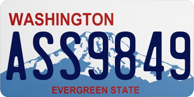 WA license plate ASS9849