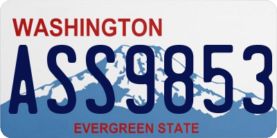 WA license plate ASS9853