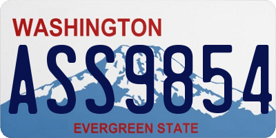 WA license plate ASS9854