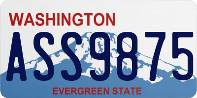 WA license plate ASS9875