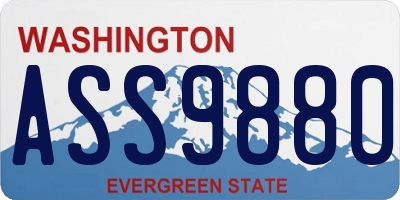 WA license plate ASS9880