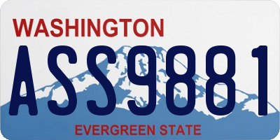 WA license plate ASS9881