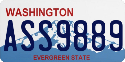 WA license plate ASS9889