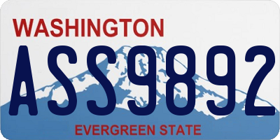WA license plate ASS9892