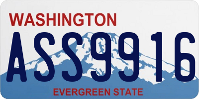 WA license plate ASS9916
