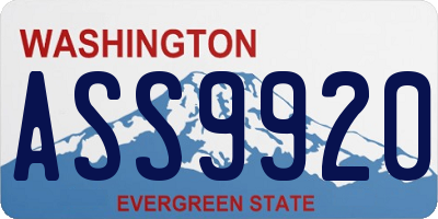 WA license plate ASS9920