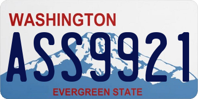 WA license plate ASS9921