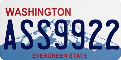 WA license plate ASS9922
