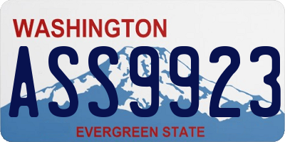WA license plate ASS9923