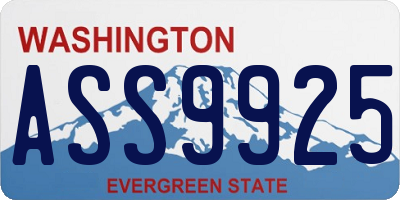 WA license plate ASS9925