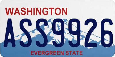WA license plate ASS9926