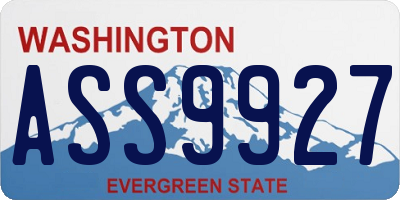WA license plate ASS9927