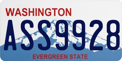WA license plate ASS9928