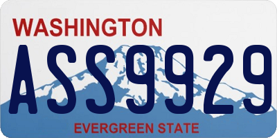 WA license plate ASS9929