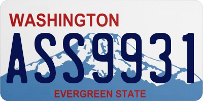 WA license plate ASS9931