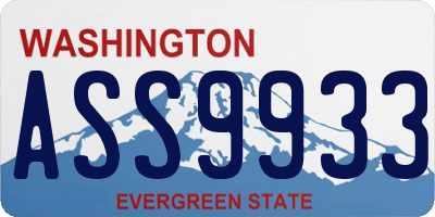 WA license plate ASS9933