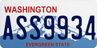 WA license plate ASS9934
