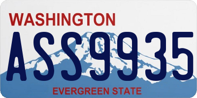 WA license plate ASS9935