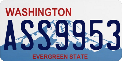 WA license plate ASS9953