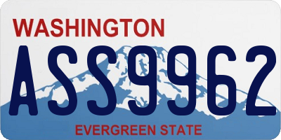 WA license plate ASS9962