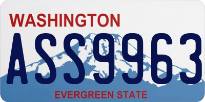 WA license plate ASS9963