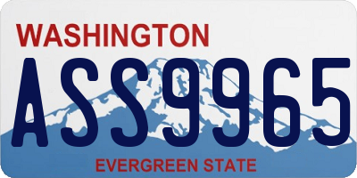 WA license plate ASS9965